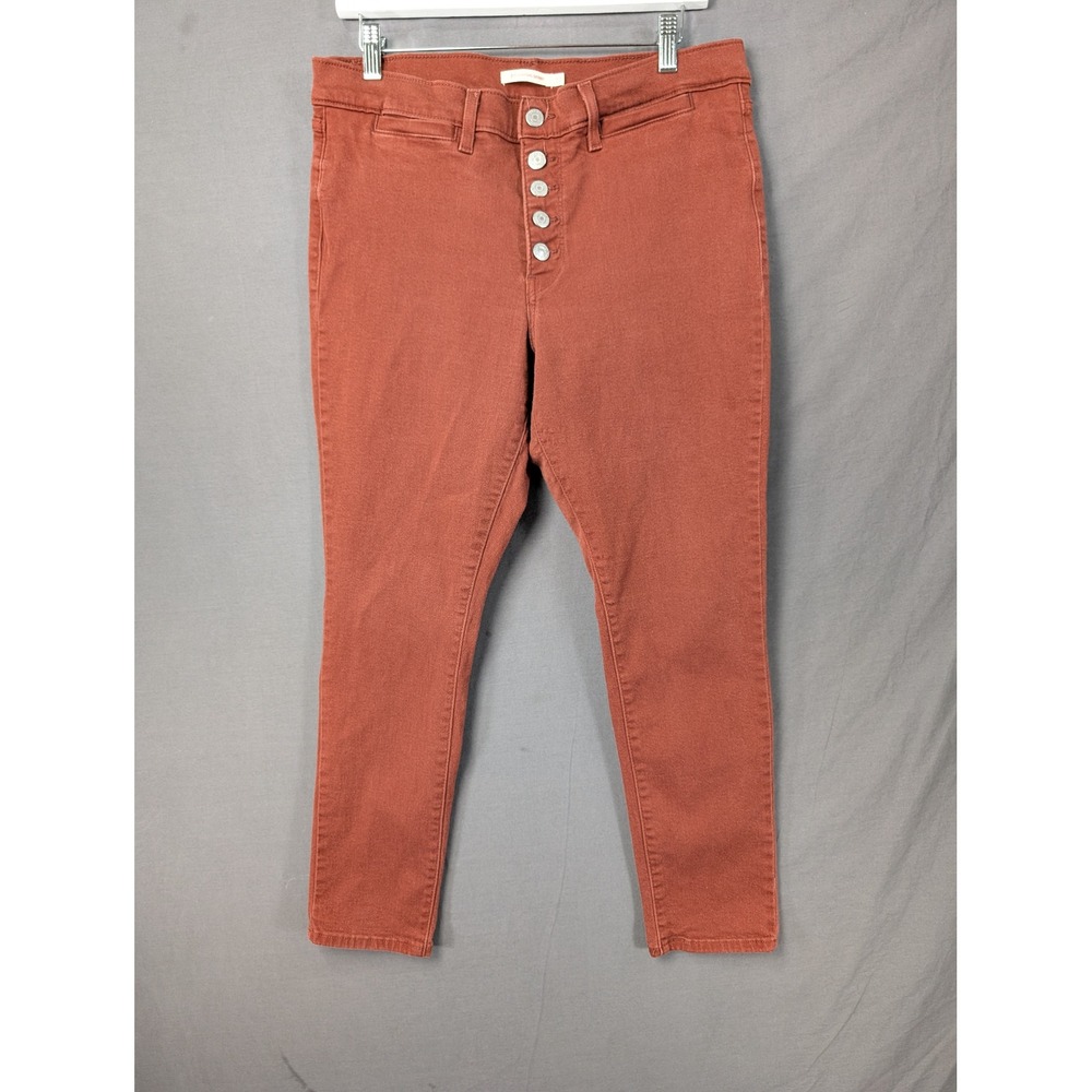 Levis 311 Shaping Skinny Jeans Womens 32 Rust Orange Button Fly Mid Rise 6275